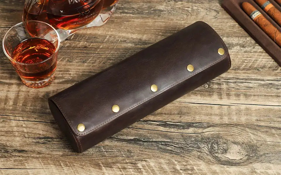 CONTACT'S FAMILY 3 Grids Genuine leather Watch box Men Watches Travel Storage and Packaging Wristwatch Case High Quality Gift
