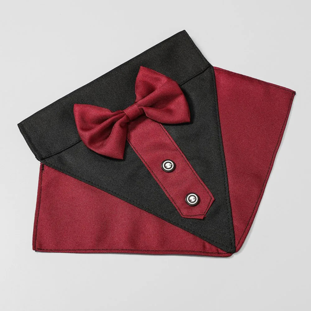 Formal Dog Tuxedo Bandanas Wedding Bow Ties Collar for Dogs Birthday Gentle Pet Costume Adjustable Tux Dogs Bandana Neckerchief