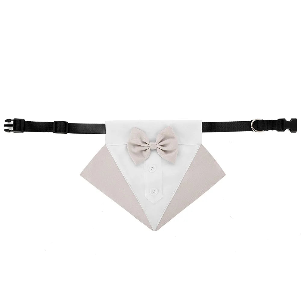 Formal Dog Tuxedo Bandanas Wedding Bow Ties Collar for Dogs Birthday Gentle Pet Costume Adjustable Tux Dogs Bandana Neckerchief