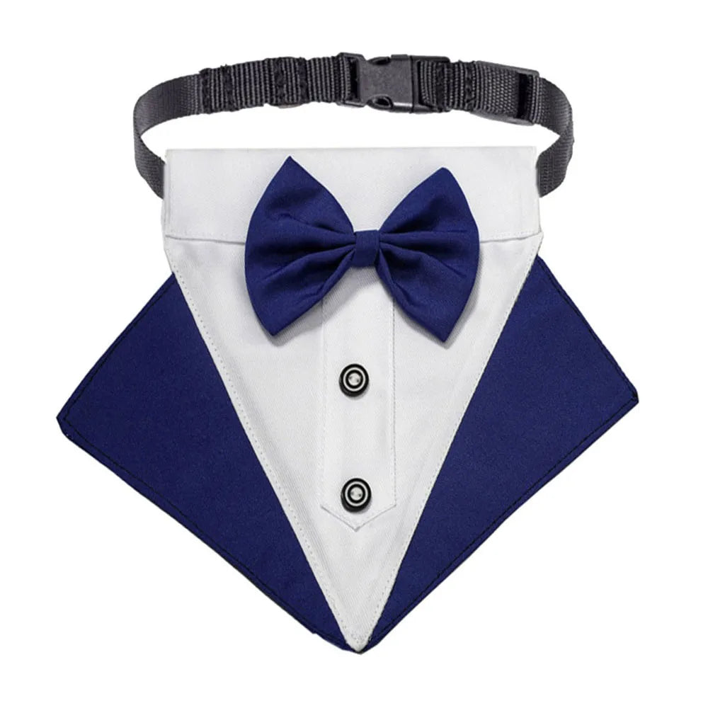 Formal Dog Tuxedo Bandanas Wedding Bow Ties Collar for Dogs Birthday Gentle Pet Costume Adjustable Tux Dogs Bandana Neckerchief