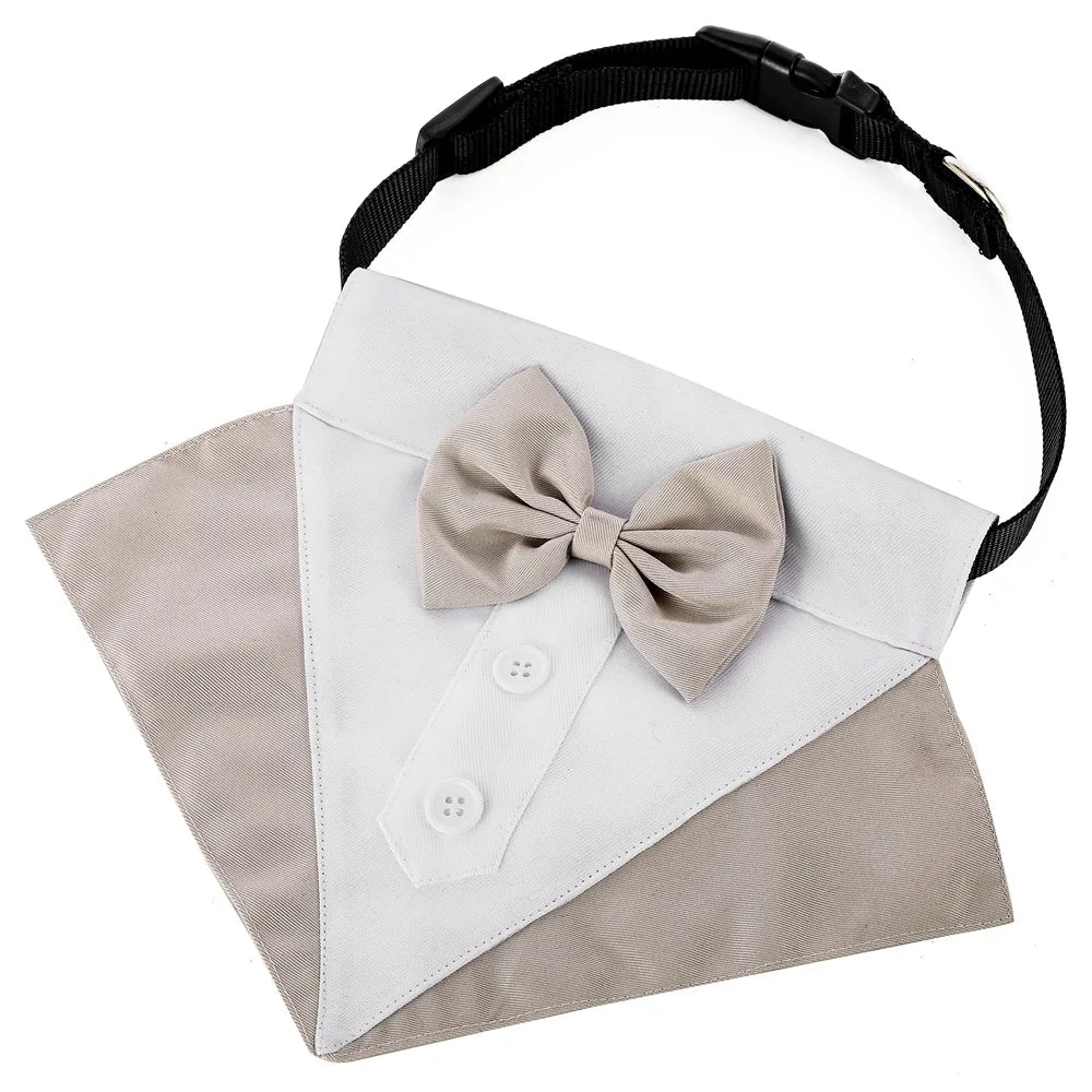 Formal Dog Tuxedo Bandanas Wedding Bow Ties Collar for Dogs Birthday Gentle Pet Costume Adjustable Tux Dogs Bandana Neckerchief