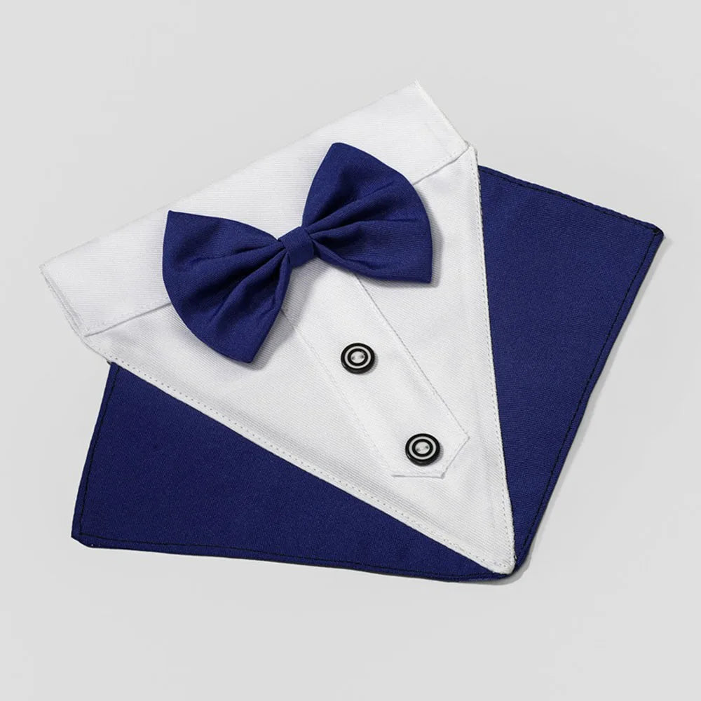 Formal Dog Tuxedo Bandanas Wedding Bow Ties Collar for Dogs Birthday Gentle Pet Costume Adjustable Tux Dogs Bandana Neckerchief