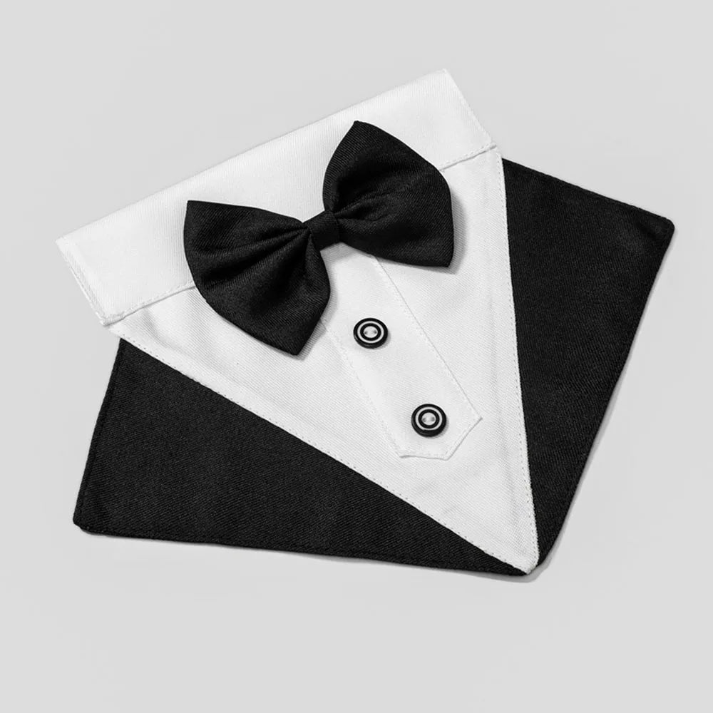 Formal Dog Tuxedo Bandanas Wedding Bow Ties Collar for Dogs Birthday Gentle Pet Costume Adjustable Tux Dogs Bandana Neckerchief