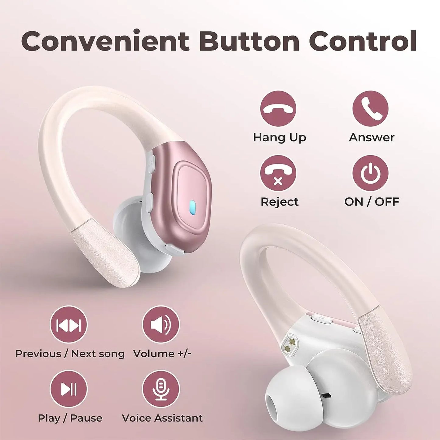 BX28 TWS Bluetooth 5.4 Earphones 9D Stereo Wireless In-Ear HiFi Headphones with Mic Hands-Free Headset for Android & iPhone