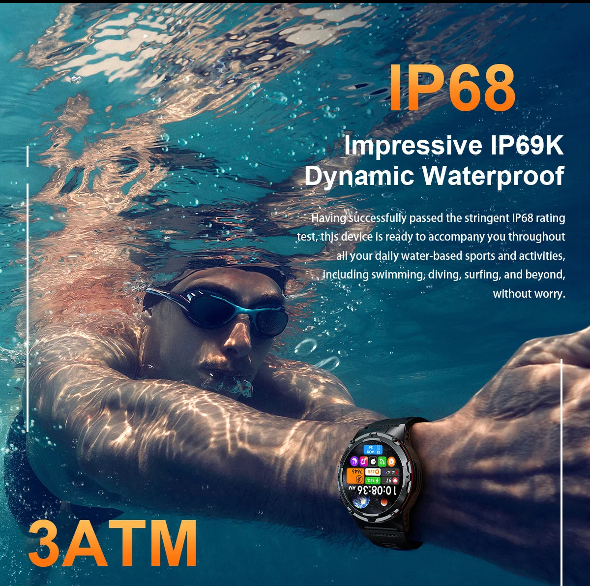 T-Rex 3 GPS Sports Waterproof Smart Watch Men 3ATM waterproof 500mAh Battery NFC Call 2025 New For Xiaomi Smartwatch UV+Infrared