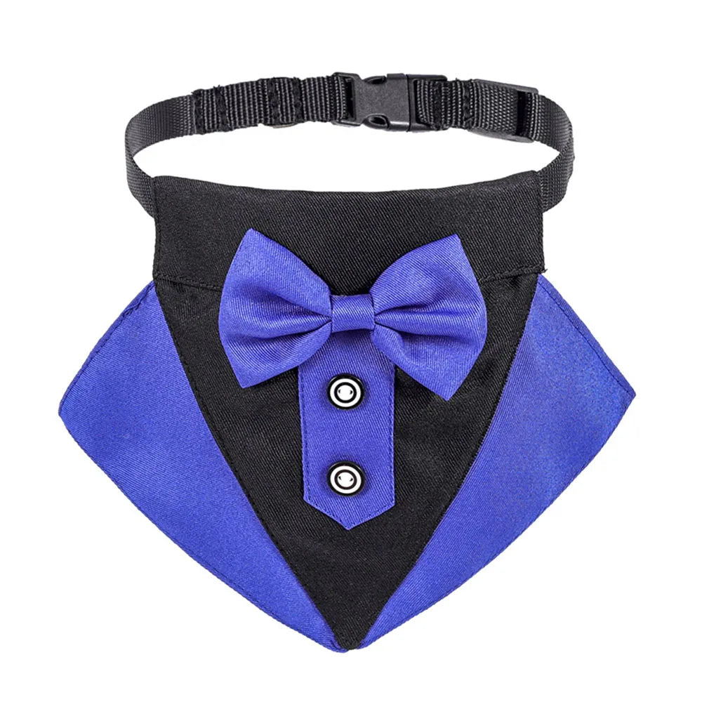 Formal Dog Tuxedo Bandanas Wedding Bow Ties Collar for Dogs Birthday Gentle Pet Costume Adjustable Tux Dogs Bandana Neckerchief