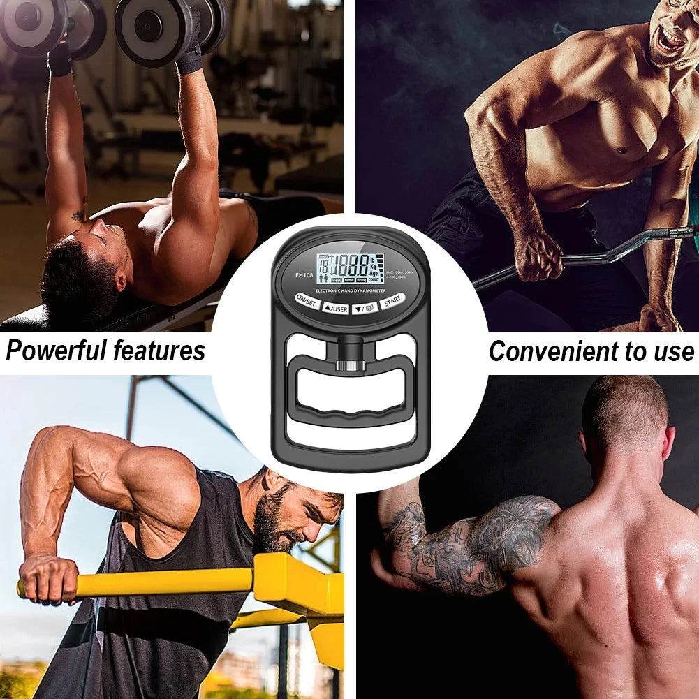 Grip Strength Tester 265Lbs/120Kg Digital Hand Dynamometer Grip Strength Meter USB LCD Screen Hand Grip for Power Training Sport