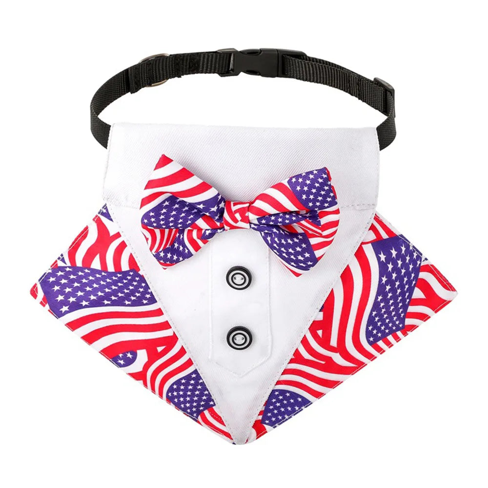 Formal Dog Tuxedo Bandanas Wedding Bow Ties Collar for Dogs Birthday Gentle Pet Costume Adjustable Tux Dogs Bandana Neckerchief