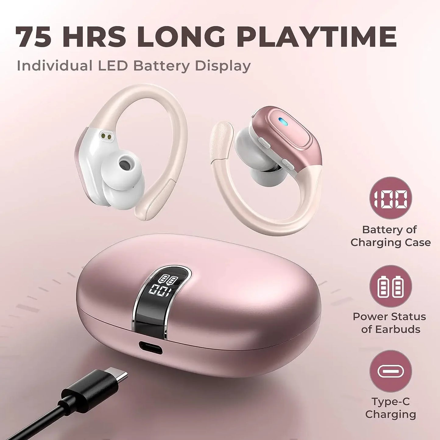 BX28 TWS Bluetooth 5.4 Earphones 9D Stereo Wireless In-Ear HiFi Headphones with Mic Hands-Free Headset for Android & iPhone