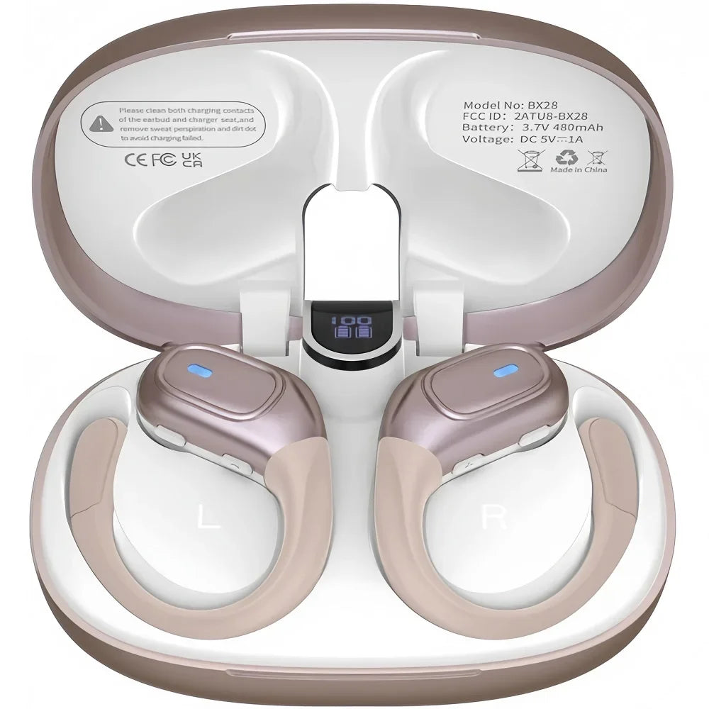 BX28 TWS Bluetooth 5.4 Earphones 9D Stereo Wireless In-Ear HiFi Headphones with Mic Hands-Free Headset for Android & iPhone
