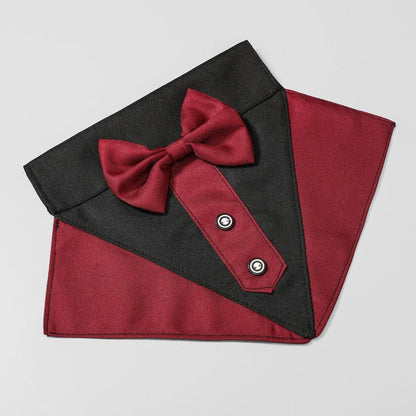 Formal Dog Tuxedo Bandanas Wedding Bow Ties Collar for Dogs Birthday Gentle Pet Costume Adjustable Tux Dogs Bandana Neckerchief