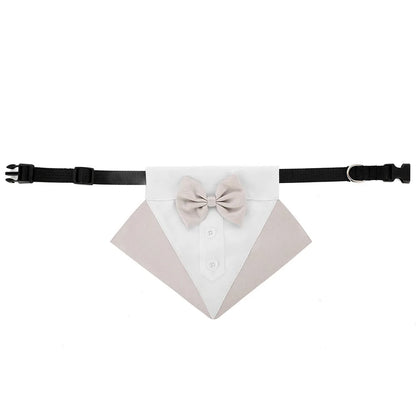 Formal Dog Tuxedo Bandanas Wedding Bow Ties Collar for Dogs Birthday Gentle Pet Costume Adjustable Tux Dogs Bandana Neckerchief