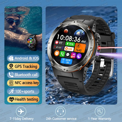 T-Rex 3 GPS Sports Waterproof Smart Watch Men 3ATM waterproof 500mAh Battery NFC Call 2025 New For Xiaomi Smartwatch UV+Infrared