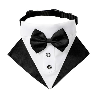 Formal Dog Tuxedo Bandanas Wedding Bow Ties Collar for Dogs Birthday Gentle Pet Costume Adjustable Tux Dogs Bandana Neckerchief