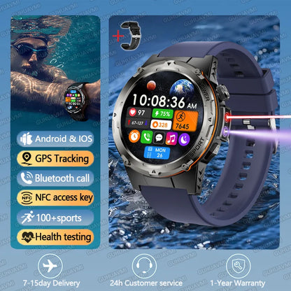 T-Rex 3 GPS Sports Waterproof Smart Watch Men 3ATM waterproof 500mAh Battery NFC Call 2025 New For Xiaomi Smartwatch UV+Infrared