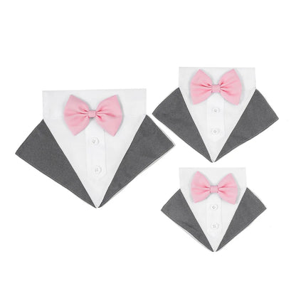 Formal Dog Tuxedo Bandanas Wedding Bow Ties Collar for Dogs Birthday Gentle Pet Costume Adjustable Tux Dogs Bandana Neckerchief