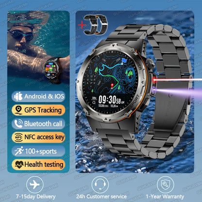 T-Rex 3 GPS Sports Waterproof Smart Watch Men 3ATM waterproof 500mAh Battery NFC Call 2025 New For Xiaomi Smartwatch UV+Infrared