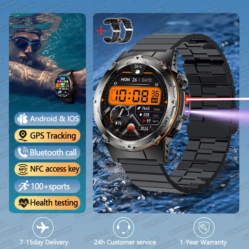 T-Rex 3 GPS Sports Waterproof Smart Watch Men 3ATM waterproof 500mAh Battery NFC Call 2025 New For Xiaomi Smartwatch UV+Infrared
