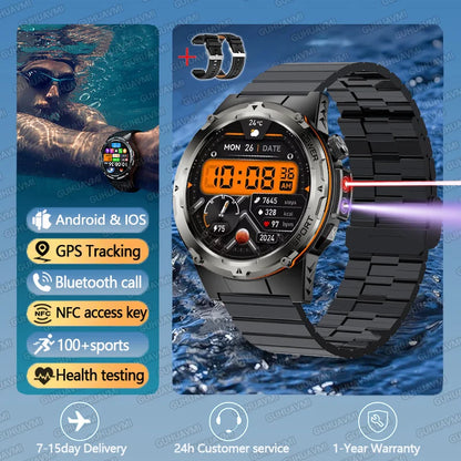 T-Rex 3 GPS Sports Waterproof Smart Watch Men 3ATM waterproof 500mAh Battery NFC Call 2025 New For Xiaomi Smartwatch UV+Infrared
