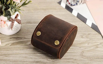 CONTACT'S FAMILY 3 Grids Genuine leather Watch box Men Watches Travel Storage and Packaging Wristwatch Case High Quality Gift
