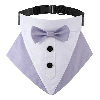 Formal Dog Tuxedo Bandanas Wedding Bow Ties Collar for Dogs Birthday Gentle Pet Costume Adjustable Tux Dogs Bandana Neckerchief