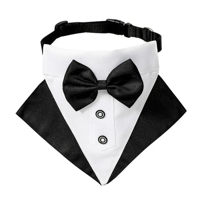Formal Dog Tuxedo Bandanas Wedding Bow Ties Collar for Dogs Birthday Gentle Pet Costume Adjustable Tux Dogs Bandana Neckerchief