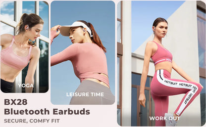 BX28 TWS Bluetooth 5.4 Earphones 9D Stereo Wireless In-Ear HiFi Headphones with Mic Hands-Free Headset for Android & iPhone