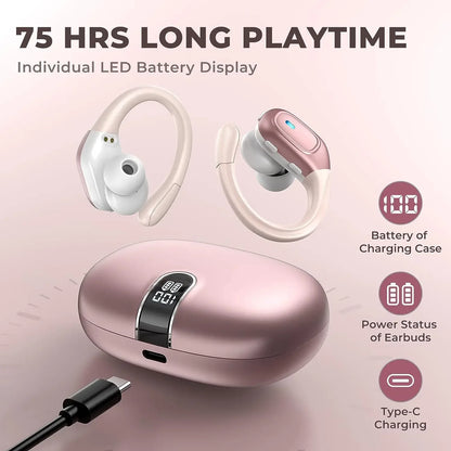 BX28 TWS Bluetooth 5.4 Earphones 9D Stereo Wireless In-Ear HiFi Headphones with Mic Hands-Free Headset for Android & iPhone